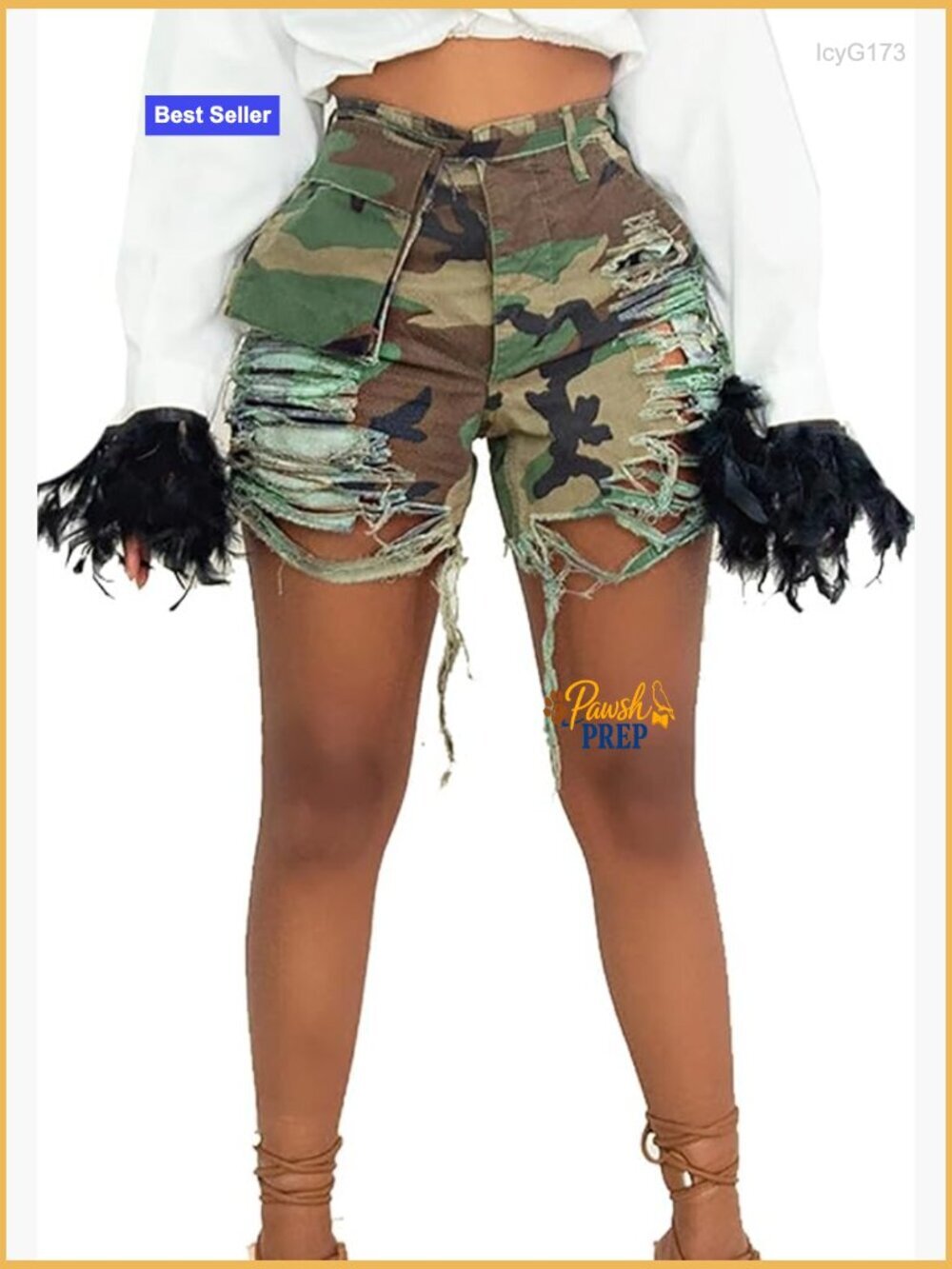 Camo Cargo Shorts High Waist Loose Fit Utility Pockets